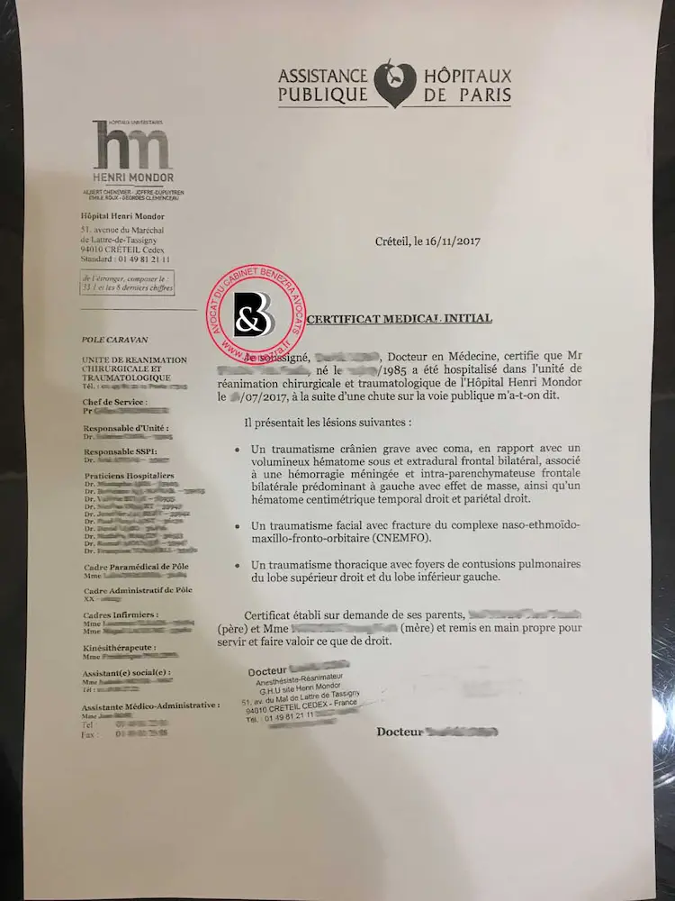 certificat-initial-traumatisme-cranien traumatisme crânien certificat médical initial