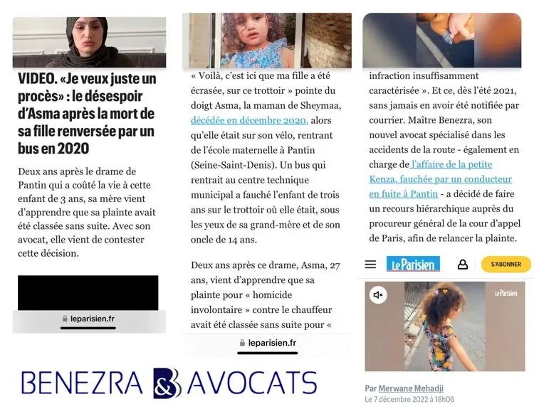 homicide-involontaire-victime-enfant affaire sheyma - victime percutée mortellement par un bus - le parisien