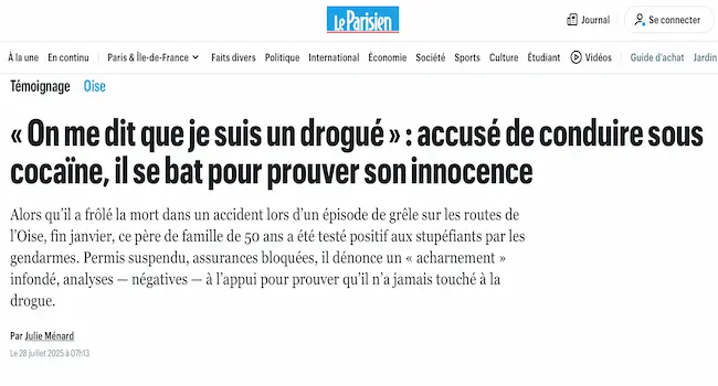 victime accident stupéfiants